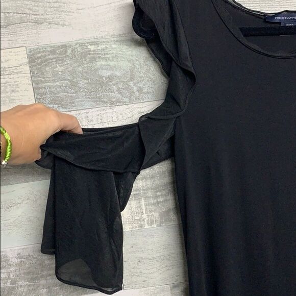 French Connection Ruffle Mix Jersey Dress, Size 2 - Picture 5 of 8